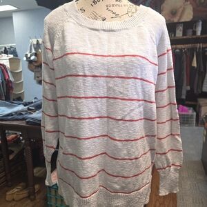 dip Women's Sweater - Red and White Stripes